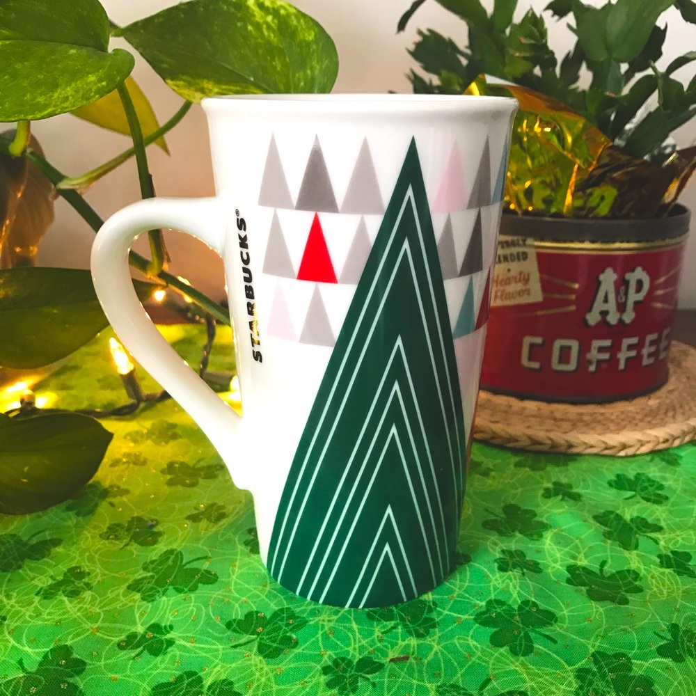 Starbucks Tall Coffee or Latte Mug 16 oz Graphic Pine Trees 🌲